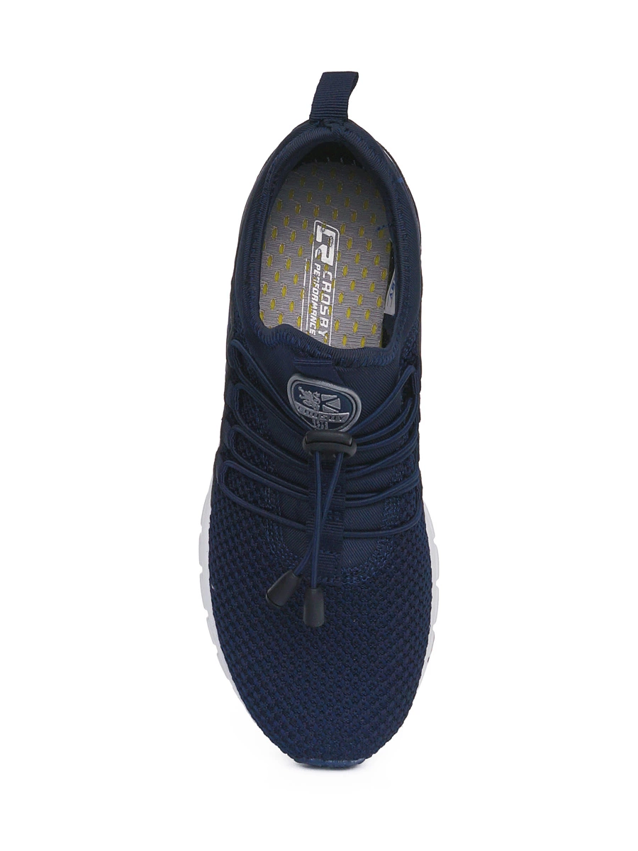 Синие кроссовки на резиновой шнуровке